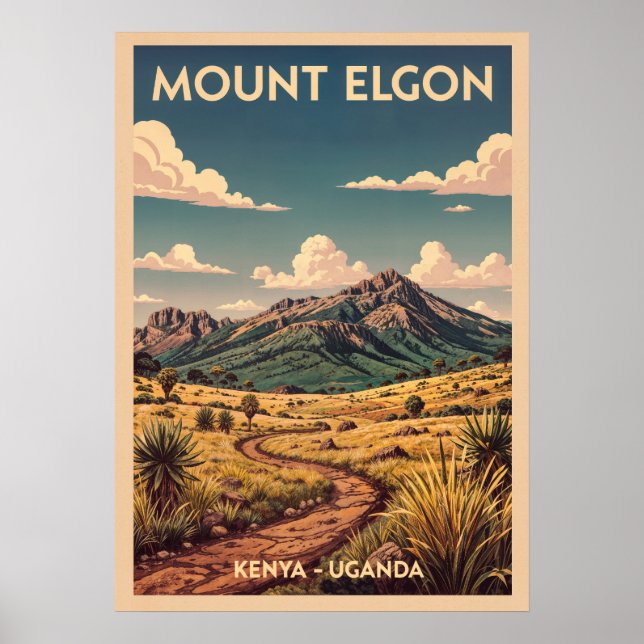 Póster Monte Elgon Uganda - Kenia V02 (Frente)