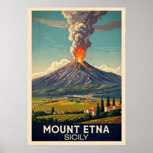 Póster Monte Etna Sicily V03