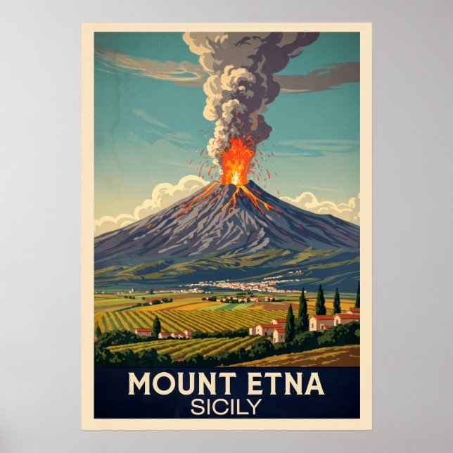 Póster Monte Etna Sicily V03 (Frente)