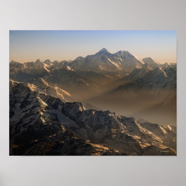 Póster Monte Everest, Montañas Himalaya, Asia (Frente)