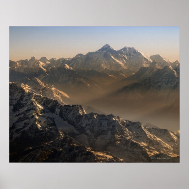 Póster Monte Everest, Montañas Himalaya, Asia (Frente)