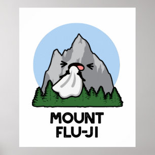 Póster Monte Flu-ji Funny Mountain Pun