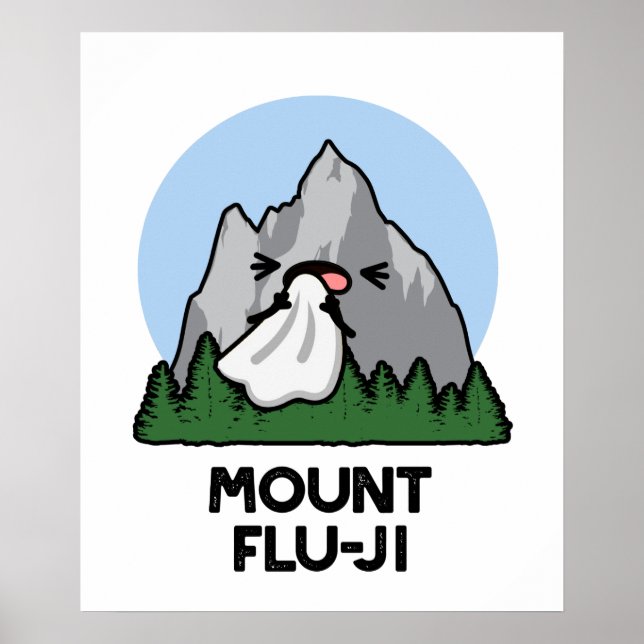 Póster Monte Flu-ji Funny Mountain Pun (Frente)