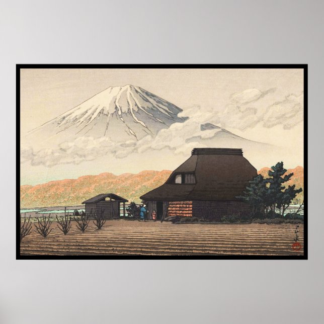 Póster Monte Fuji de Narusawa Hasui Kawase shin hanga art (Frente)