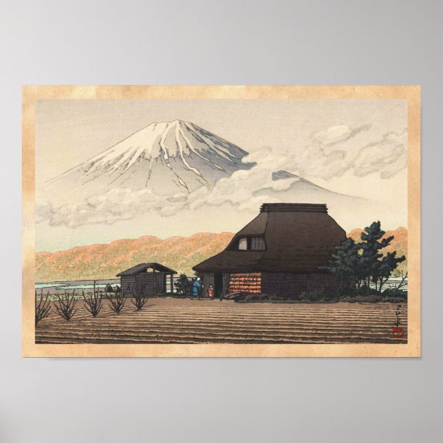 Póster Monte Fuji de Narusawa Hasui Kawase shin hanga art (Frente)