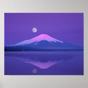 Póster Monte Fuji Debajo De La Luna