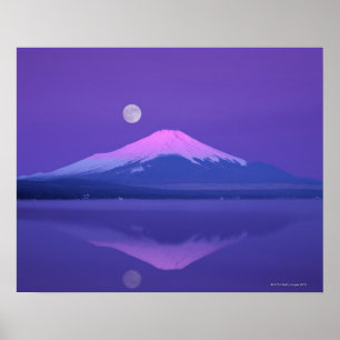 Póster Monte Fuji Debajo De La Luna