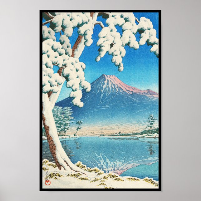 Póster Monte Fuji después de la nieve Hasui Kawase escena (Frente)