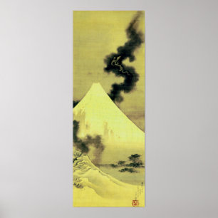 Póster Monte Fuji y Dragón, Hokusai, Ukiyo-e