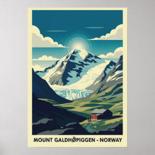 Póster Monte Galdhøpiggen Noruega V01