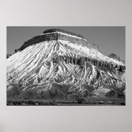 Póster Monte Garfield en invierno foto en blanco y negro