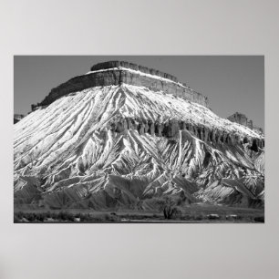 Póster Monte Garfield en invierno foto en blanco y negro