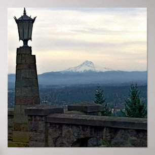 Póster Monte Hood de Rocky Butte, Portland, Oregón