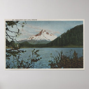 Póster Monte Hood, Oregón - Vista de la montaña desde la 