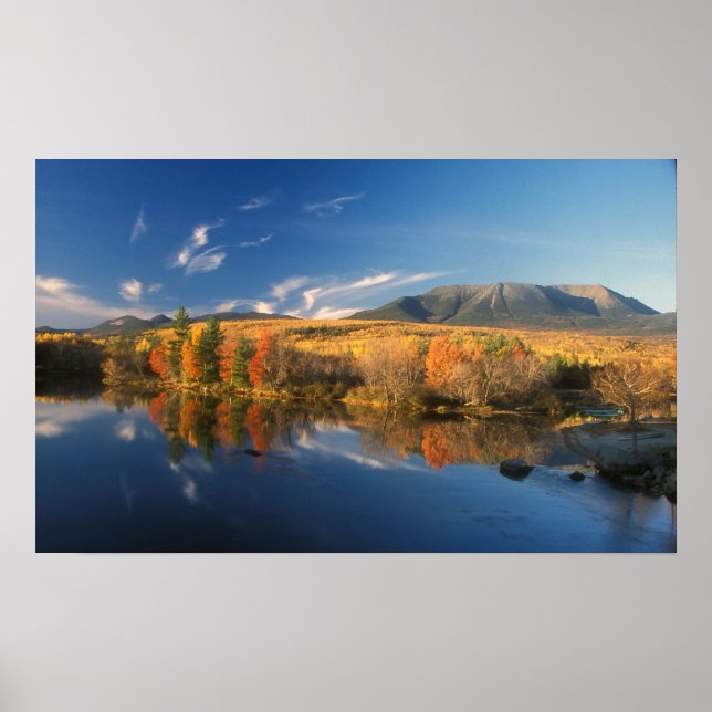 Póster Monte Katahdin y las montañas Longfellow Otoño (Frente)