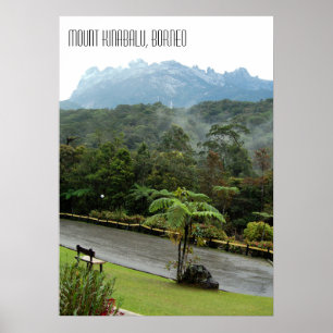 Póster Monte Kinabalu y selva de Borneo