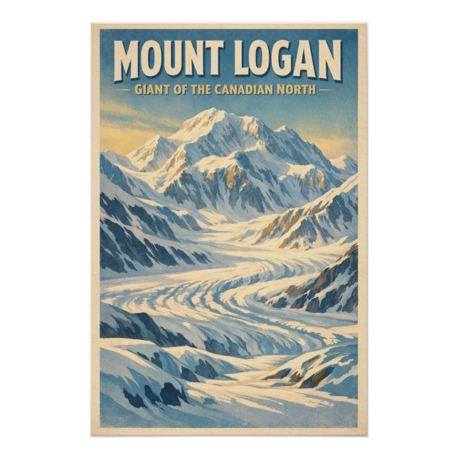Póster Monte Logan, Canadá, en un clásico retro (Anverso)