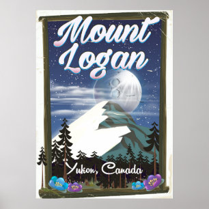 Póster Monte Logan , Yukón, Canadá