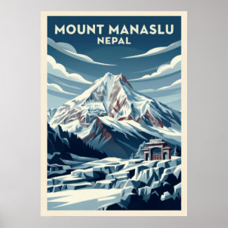 Póster Monte Manaslu Nepal V02