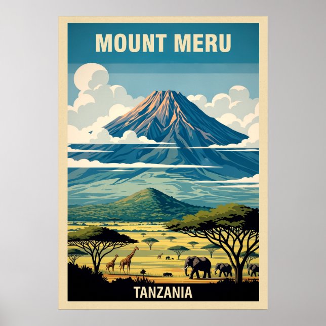 Póster Monte Meru Tanzania V01 (Frente)