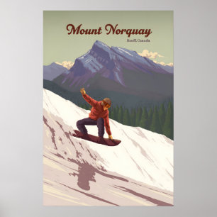 Póster Monte Norquay Banff Canadá Esquí Viajes