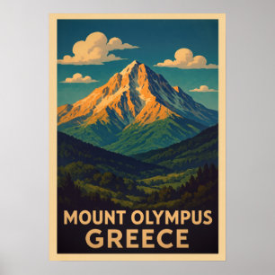 Póster Monte Olympus Grecia V01