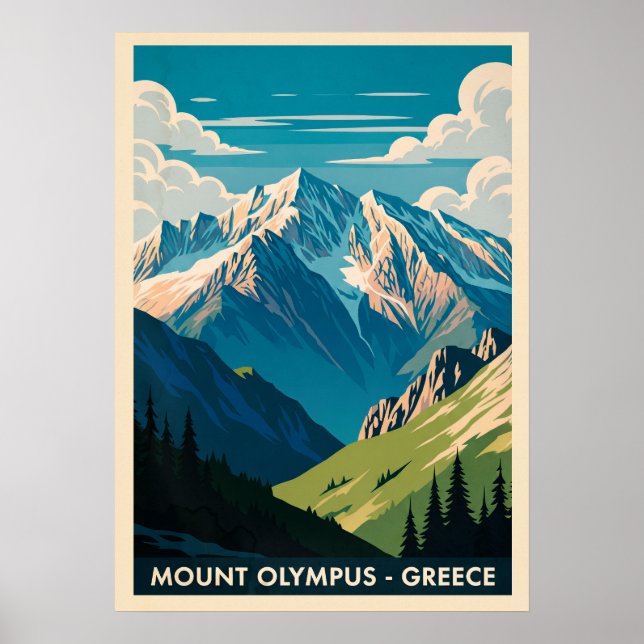 Póster Monte Olympus Grecia V02 (Frente)