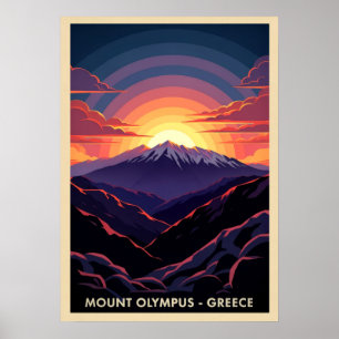 Póster Monte Olympus Grecia V03