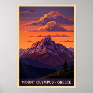 Póster Monte Olympus Grecia V04