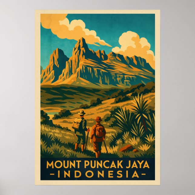 Póster Monte Puncak Jaya Indonesia V01 (Frente)
