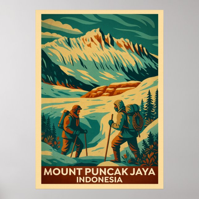 Póster Monte Puncak Jaya Indonesia V02 (Frente)