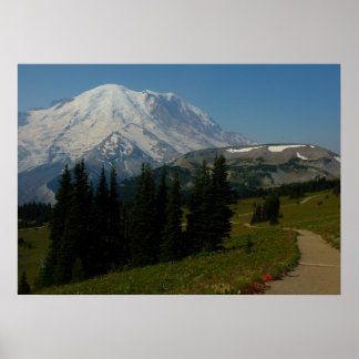 Póster Monte Rainier desde el sendero Sourdough Ridge