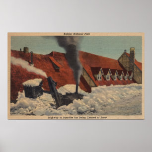 Póster Monte Rainier, WA - Paradise Inn