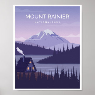 Póster Monte Rainier Washington