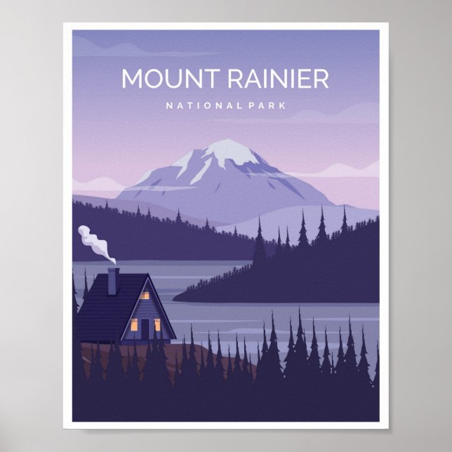 Póster Monte Rainier Washington (Frente)