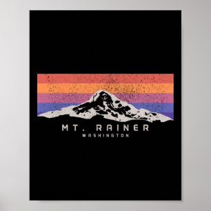Póster Monte Rainier Washington Montaña Mt Climbing Cumbr