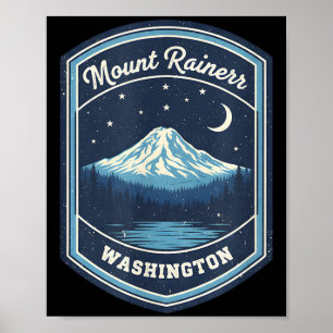 Póster Monte Rainier Washington Montaña Naturaleza Sender