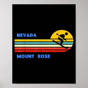 Póster Monte rose tahoe nevada esquí esquiador esquí retr
