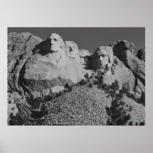 Póster Monte Rushmore Poster blanco y negro