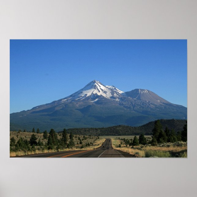Póster Monte Shasta California - Volcán (Frente)