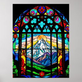 Póster Monte Shasta en vitrinas