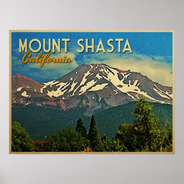 Póster Monte Shasta Vintage (Frente)