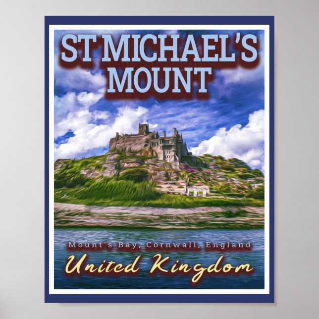 PÓSTER MONTE ST MICHAELS - MOUNTS BAY CORNWALL ENGLAND (Frente)