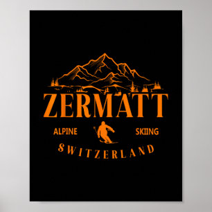 Póster Monte Suiza en los Alpes Suizos Zermatt