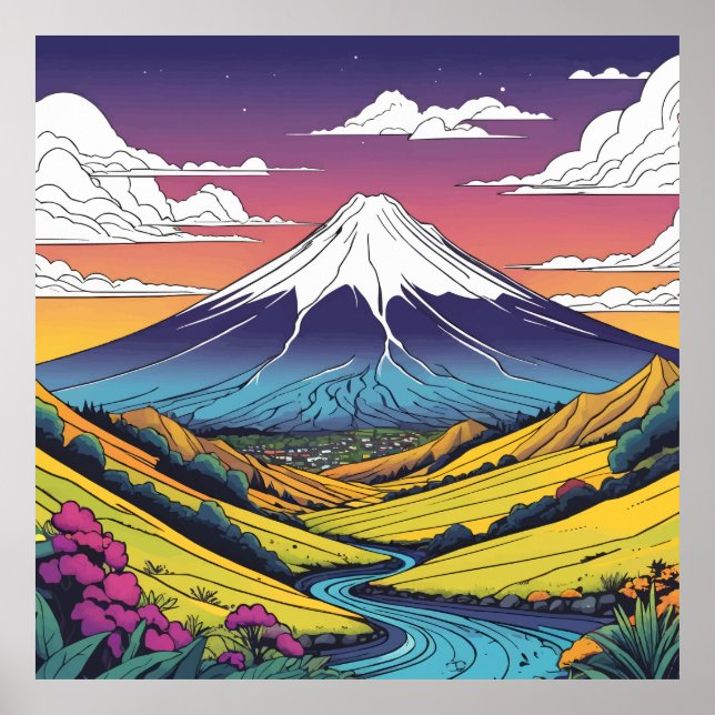 Póster Monte Taranaki (Frente)