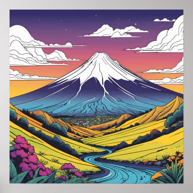 Póster Monte Taranaki (Frente)