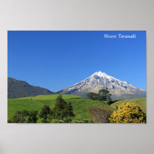 Póster Monte Taranaki, Nueva Zelanda