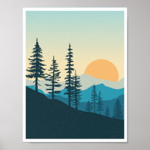 Póster Monte Top Pacífico Noroeste