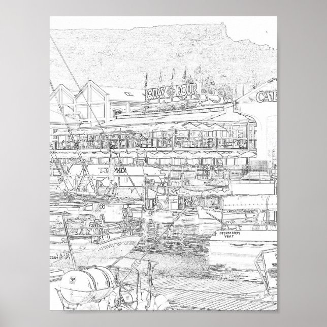 Póster Monte V&A Waterfront en Ciudad del Cabo (Frente)