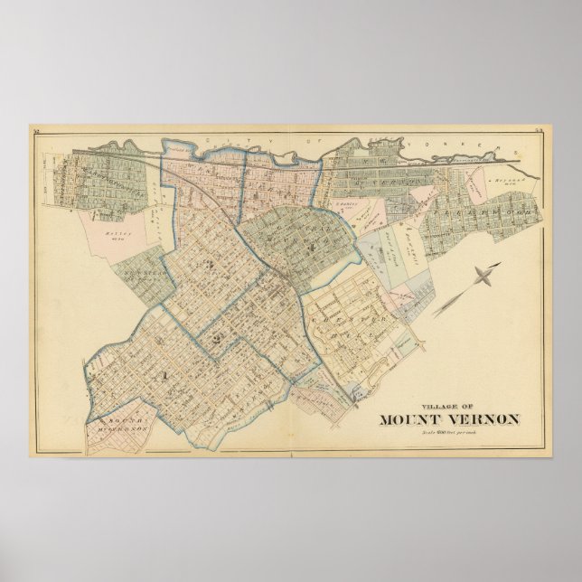 Póster Monte Vernon, Nueva York (Frente)